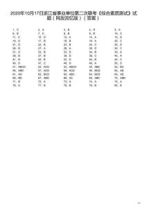 2020年10月17日浙江省事業(yè)單位第二次聯(lián)考《綜合素質測試》試題（解析）