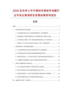 2026及未來(lái)5年中國(guó)納米銀線導(dǎo)電膜行業(yè)市場(chǎng)全景調(diào)研及前景戰(zhàn)略研判報(bào)告