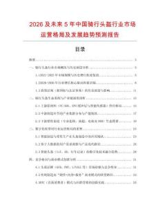 2026及未来5年中国骑行头盔行业市场运营格局及发展趋势预测报告