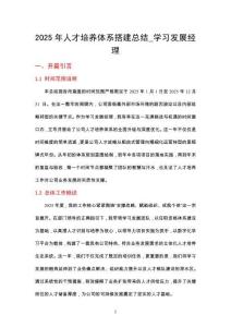 2025年人才培養(yǎng)體系搭建總結(jié)_學(xué)習(xí)發(fā)展經(jīng)理