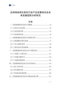 足球場地綠化美化行業產業發展現狀及未來發展趨勢分析研究