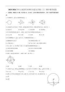 云南省紅河州紅河縣2025-2026學年九年級上學期期中數(shù)學試卷(含答案)