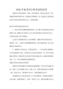 2026年備考審計師考試的訣竅