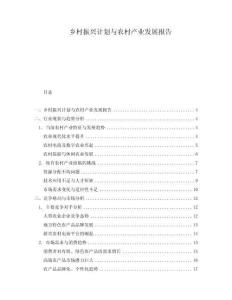 鄉(xiāng)村振興計(jì)劃與農(nóng)村產(chǎn)業(yè)發(fā)展報(bào)告