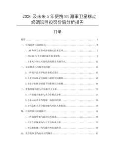 2026及未來5年便攜M4海事衛(wèi)星移動終端項目投資價值分析報告