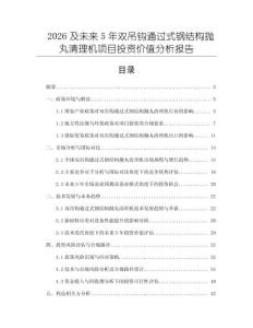 2026及未來5年雙吊鉤通過式鋼結構拋丸清理機項目投資價值分析報告