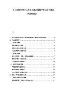項目投資風險評估方法與抵扣措施分析企業內部控制規劃報告