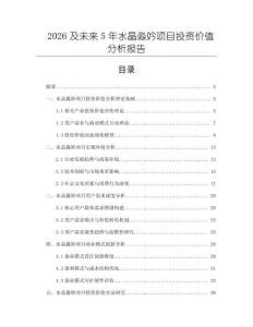 2026及未來5年水晶淼妗項目投資價值分析報告