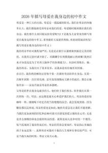 2026年描寫母愛在我身邊的初中作文
