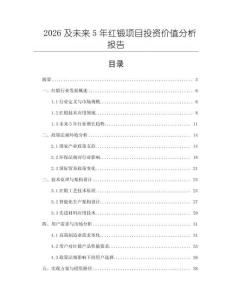 2026及未來5年紅鍛項目投資價值分析報告