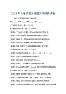 2025年九年級(jí)語(yǔ)文戲劇文學(xué)閱讀試卷
