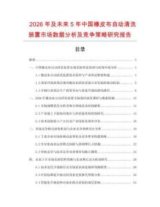 2026年及未來5年中國橡皮布自動清洗裝置市場數據分析及競爭策略研究報告