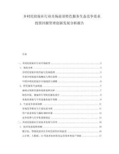 鄉(xiāng)村民宿旅社行業(yè)市場(chǎng)前景特色服務(wù)生態(tài)競(jìng)爭(zhēng)需求投資回報(bào)管理創(chuàng)新發(fā)展分析報(bào)告