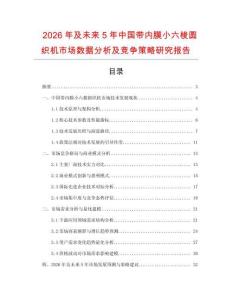 2026年及未來5年中國帶內膜小六梭圓織機市場數據分析及競爭策略研究報告