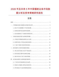 2026年及未來5年中國鐳射邊條市場數據分析及競爭策略研究報告