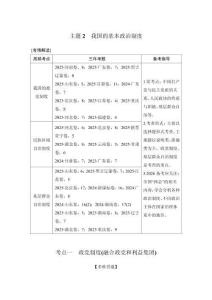 2026屆高三政治二輪復(fù)習(xí)：大單元五　人民當(dāng)家作主　主題2　我國的基本政治制度