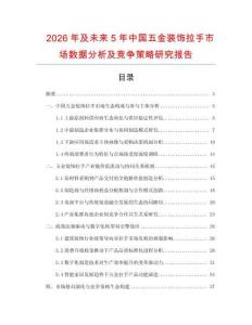 2026年及未來5年中國五金裝飾拉手市場數(shù)據(jù)分析及競爭策略研究報告