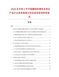 2026及未來5年中國藤制的緶條及類似產(chǎn)品行業(yè)競爭格局分析及投資規(guī)劃研究報告