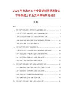2026年及未來5年中國銅制等徑直接頭市場數(shù)據(jù)分析及競爭策略研究報告