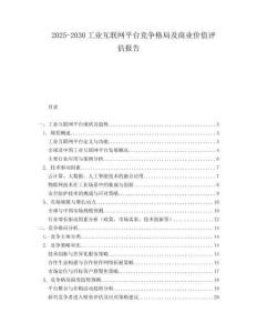 2025-2030工業互聯網平臺競爭格局及商業價值評估報告
