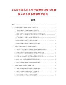 2026年及未來5年中國除鐵設備市場數(shù)據(jù)分析及競爭策略研究報告