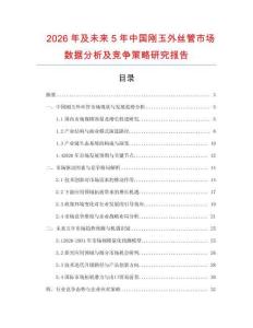 2026年及未來5年中國剛玉外絲管市場數據分析及競爭策略研究報告