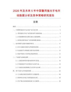 2026年及未來5年中國警用強光手電市場數(shù)據(jù)分析及競爭策略研究報告