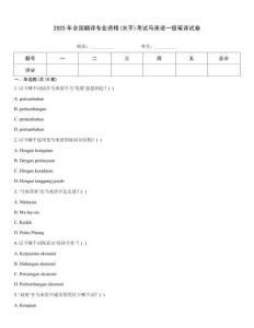 2025年全國翻譯專業(yè)資格(水平)考試馬來語一級筆譯試卷