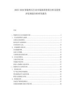 2025-2030智能哨兵行業(yè)市場現(xiàn)狀供需分析及投資評估規(guī)劃分析研究報告