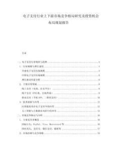 電子支付行業上下游市場競爭格局研究及投資機會布局規劃報告