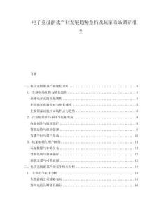 電子競(jìng)技游戲產(chǎn)業(yè)發(fā)展趨勢(shì)分析及玩家市場(chǎng)調(diào)研報(bào)告