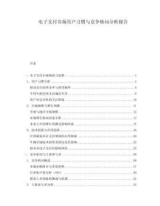 電子支付市場用戶習(xí)慣與競爭格局分析報(bào)告