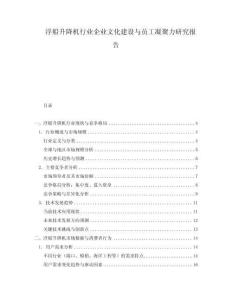 浮船升降機行業企業文化建設與員工凝聚力研究報告