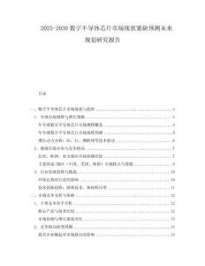 2025-2030數字半導體芯片市場現狀緊缺預測未來規劃研究報告