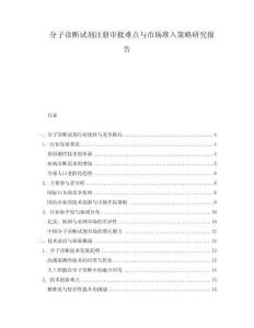 分子診斷試劑注冊審批難點與市場準入策略研究報告