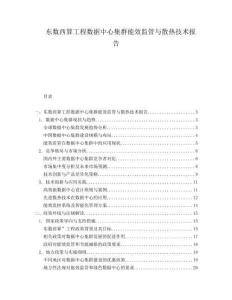 東數西算工程數據中心集群能效監管與散熱技術報告