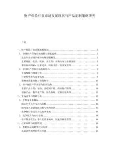 財(cái)產(chǎn)保險(xiǎn)行業(yè)市場發(fā)展現(xiàn)狀與產(chǎn)品定制策略研究