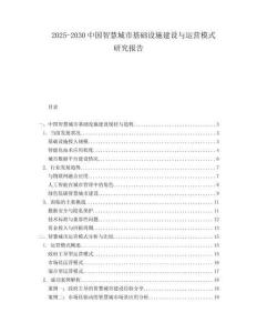 2025-2030中國智慧城市基礎設施建設與運營模式研究報告