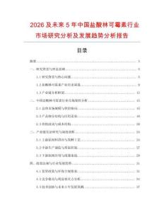 2026及未來5年中國鹽酸林可霉素行業(yè)市場研究分析及發(fā)展趨勢分析報告