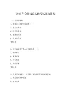 2025年會(huì)計(jì)規(guī)范實(shí)操考試題及答案
