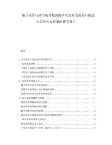 電子商務(wù)行業(yè)市場環(huán)境深度研究及社交電商與跨境電商協(xié)作發(fā)展策略研究報告
