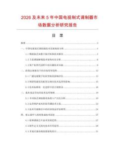 2026及未來5年中國電視制式調(diào)制器市場(chǎng)數(shù)據(jù)分析研究報(bào)告