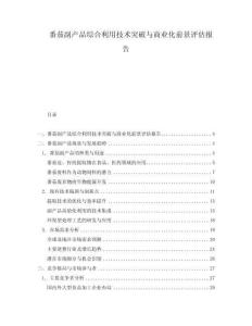 番茄副產(chǎn)品綜合利用技術(shù)突破與商業(yè)化前景評估報告