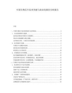 中國生物芯片技術突破與商業化路徑分析報告