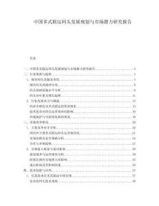 中國多式聯運碼頭發展規劃與市場潛力研究報告