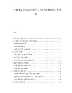 電解水制氫設(shè)備降本路徑與項目經(jīng)濟性測算分析報告