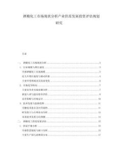 酒精化工市場現狀分析產業供需發展投資評估規劃研究
