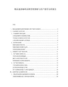 精品速溶咖啡品牌營(yíng)銷策略與用戶留存分析報(bào)告