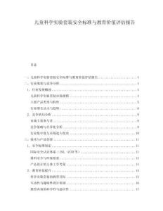 兒童科學(xué)實(shí)驗(yàn)套裝安全標(biāo)準(zhǔn)與教育價(jià)值評估報(bào)告