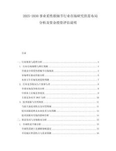2025-2030事業(yè)柔性聯(lián)軸節(jié)行業(yè)市場研究供需布局分析及資金投資評估說明